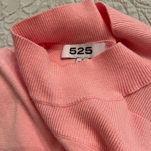 525 America One Shoulder Turtleneck in Flamingo Pink. Size Medium. - Picture 4 of 4